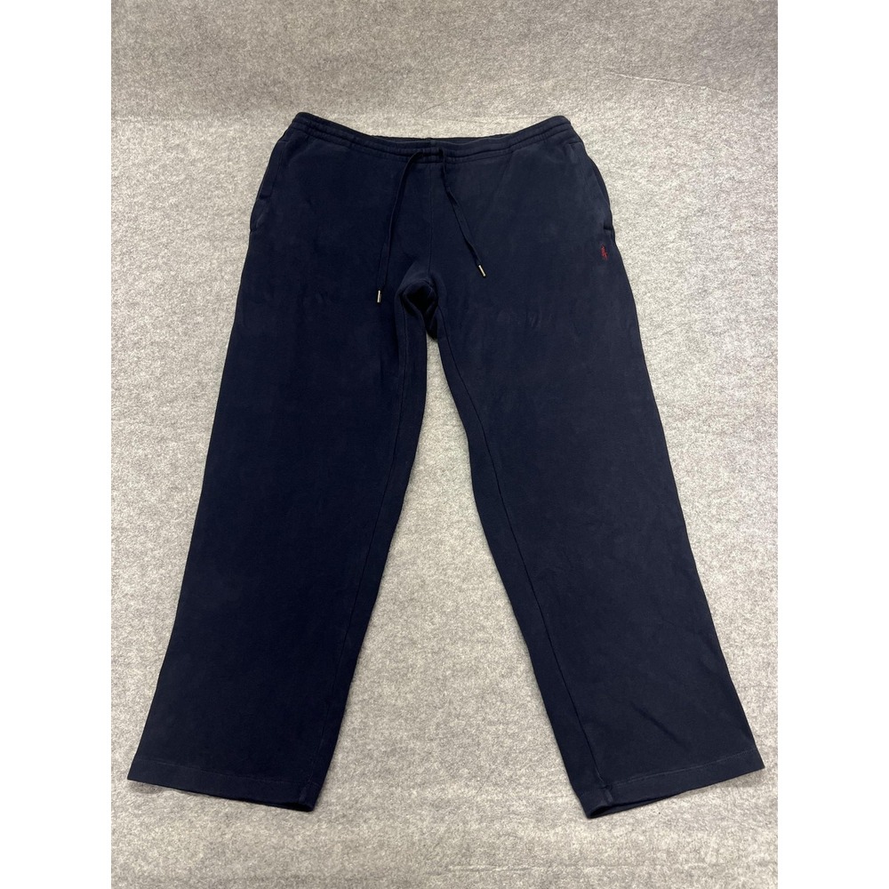 Polo Ralph Lauren Sweatpants Mens Big 2X Blue Drawstring Relaxed Lounge Wide